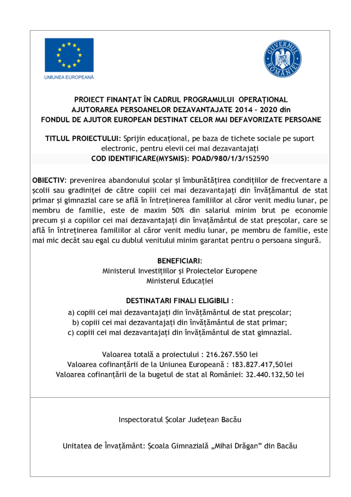 Afiș sprijin educațional POAD 2018-2021
