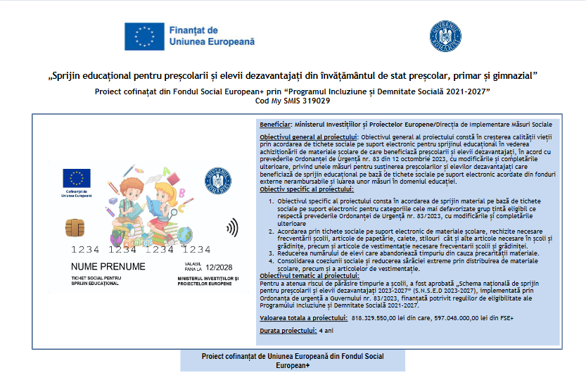 Tichete sociale 2026-2027
