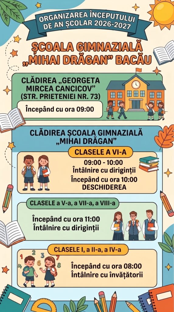 Afiș început an școlar 2026-2027