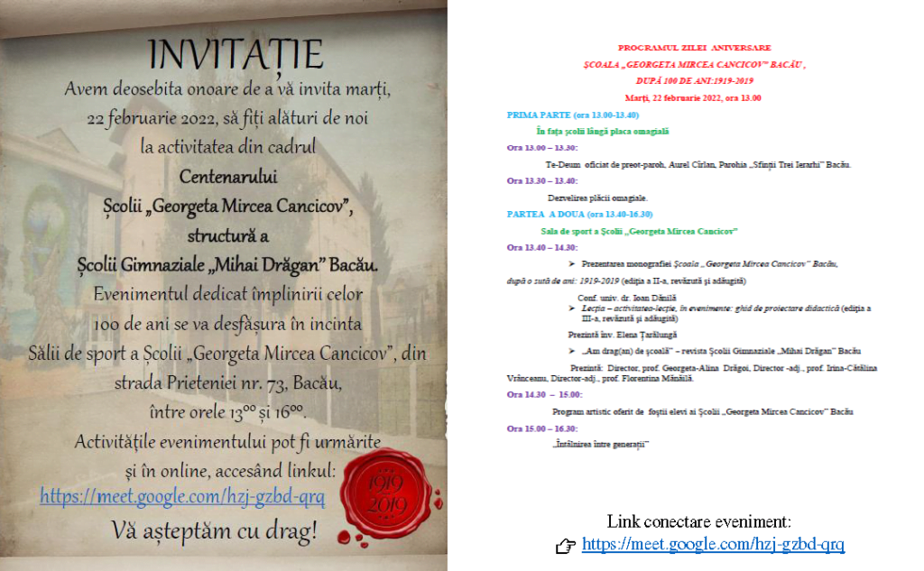 Invitați Centenar GM Cancicvov